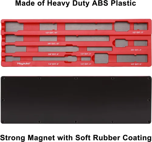 Vista 4 de Mayouko Organizador Magnético de Extensión de Enchufe de ABS, Soporte de Barra de Extensión de Enchufe, Compatible con Extensiones de 1/4", 3/8