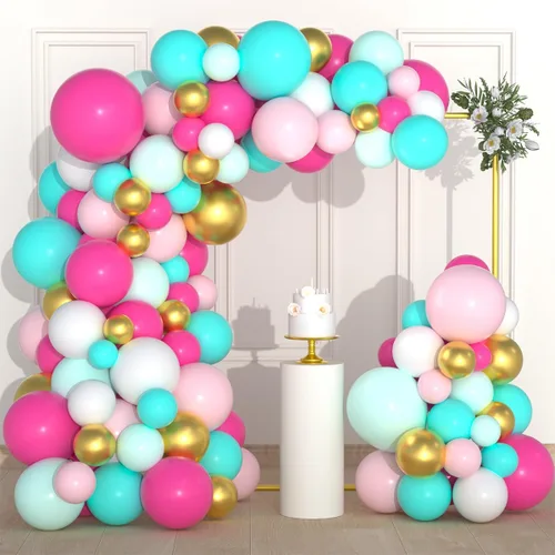 Vista 19 de Juego de globos de color azul real, negro y plateado metálico, 122 unidades, guirnalda de arco de globos azul real y negro para videojuegos