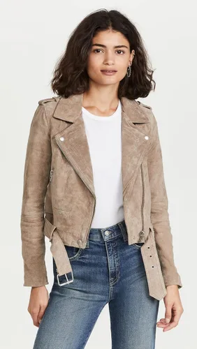 Vista 2 de BLANKNYC Ropa de lujo para mujeres, chaquetas de motocicleta de cuero de gamuza recortadas, abrigos cómodos y elegantes