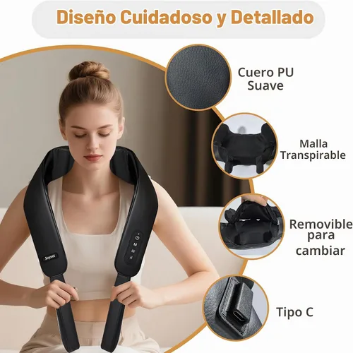 Vista 3 de Joyset Masajeador inalámbrico de cuello y hombros con calor, amasado Negro