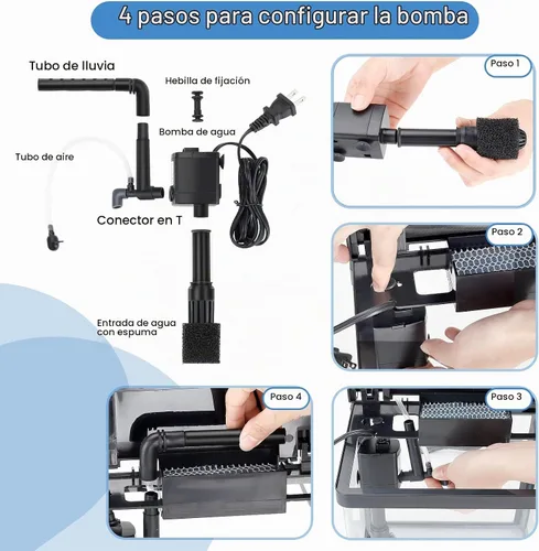 Vista 6 de AQQA Kits de acuario de 1.5 galones de escritorio para pecera pequeña