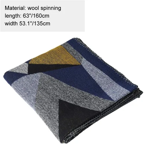 Vista 2 de OOPOR Chal cálido de invierno para mujer, capa de lana de punto para otoño, ponchos a cuadros, suéter, bufanda de forro polar