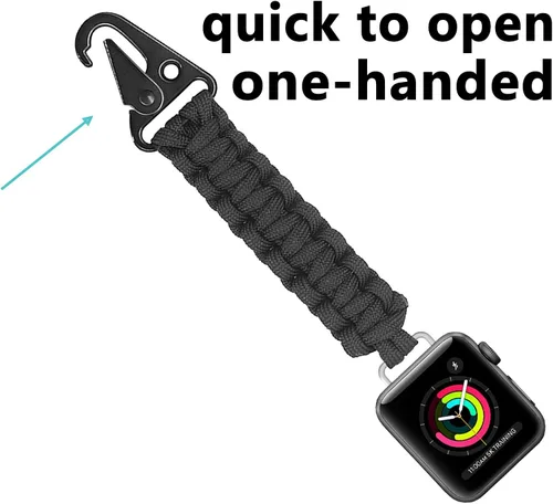 Vista 3 de Keychain Clip for Apple Watch 44/45/46/49mm,Paracord Lanyard for iWatch Series11 10 9 8 7 6 5 4,SE3,Ultra3,Apple Watch Keychain,Outdoor Activities