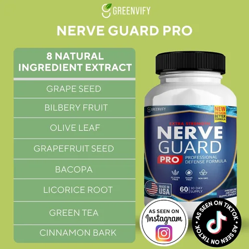 Vista 2 de Nerve Guard Plus Pro - Fórmula nerviosa avanzada con ingredientes esenciales para alivio y apoyo integral a largo plazo de la salud nerviosa (2)