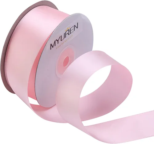Vista 13 de Cinta de satén de poliéster blanco de doble cara de 1-1/2 pulgadas de ancho para manualidades, boda, envoltura de regalos, fabricación de lazos