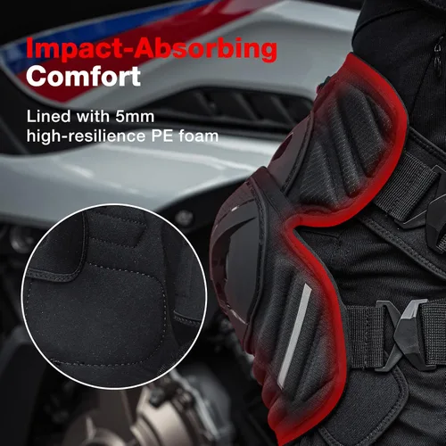 Vista 4 de Scoyco Rodilleras y espinillas para motocicleta para adultos - CE Nivel 1 Rodilleras ajustables de motocross con TPU, protección y flexión dinámica