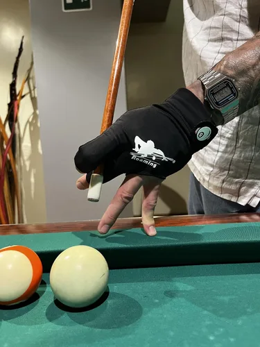 Vista 5 de Billiard Pool Glove for Left Hand, 3-Finger Cue Glove for Men Smooth Stroke Mano izquierda negra.