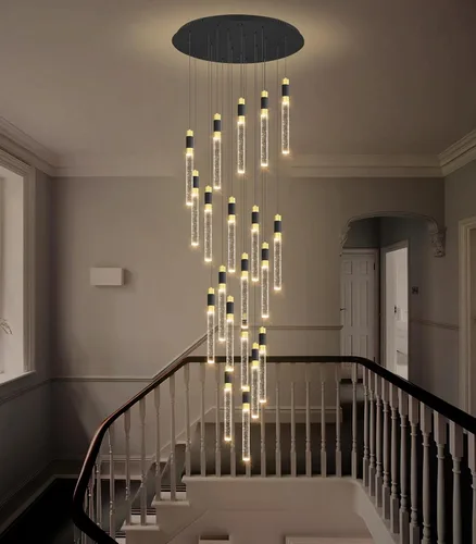 Vista 16 de Iluminación colgante moderna de 3 luces LED de cristal para isla de cocina, luz colgante regulable con control remoto 3000K-6000K para comedor sobre