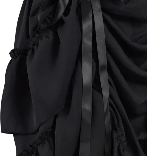 Vista 6 de Cacycasa Disfraz de cosplay victoriano Steampunk para mujer, falda alta y baja