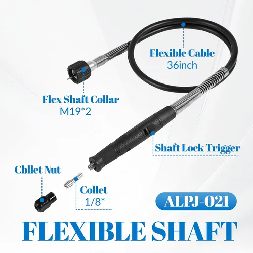 Vista 2 de Flex Eje Rotatorio Herramienta Accesorio Agarre Comodidad 36" Cable Largo and Mini Sander for Detail Metal Engraving, Wood Carving, Jewelry