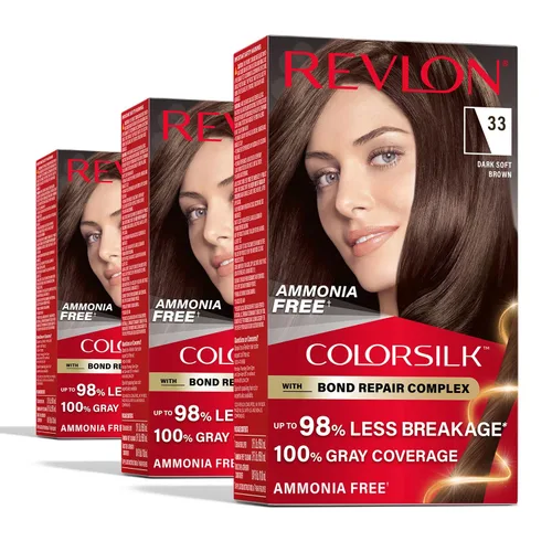 Vista 22 de Revlon ColorSilk con Complejo de Reparación de Enlaces, Tinte Permanente para el Cabello Marrón, 100% Cobertura de las Canas, Tinte para el Cabello