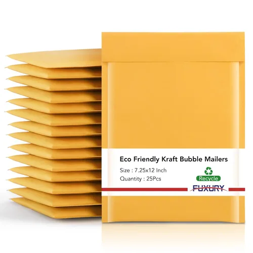 Vista 24 de Fuxury Paquete de 25 sobres de burbujas de papel kraft de 8.5 x 12 pulgadas, sobres acolchados de fuerte adherencia autosellados, sobres acolchados