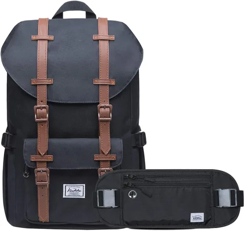 Vista 17 de Kaukko mochila para laptop de 15.6 pulgadas, mochila de viaje, 0-negro(2pc)), EP5-NEW 0-Negro (2 piezas)