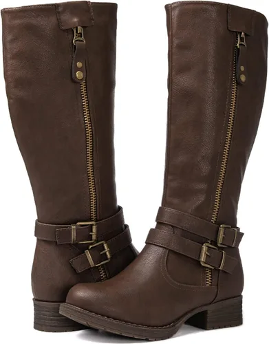 Vista 2 de GLOBALWIN Botas altas hasta la rodilla para mujer, botas de equitación cómodas para mujer, tacón bajo