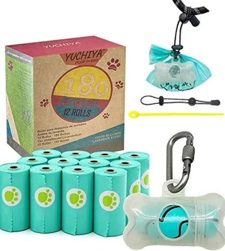 Vista 27 de Dispensador de bolsas de recogida de caca de perro con 1 rollo de color aleatorio, bolsas de residuos para perros a prueba de fugas y perfumadas