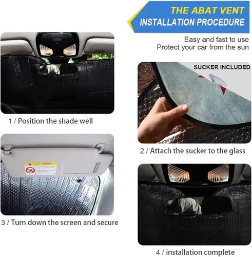Vista 2 de Blueangle Parasol para parabrisas con bandera de California, bloquea los rayos UV, fácil de usar, se adapta a parabrisas de varios tamaños