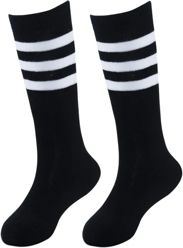Vista 2 de Bestjybt Calcetines de fútbol para niños, calcetines de fútbol hasta la rodilla, calcetines de tubo para niños de 3 a 5 años