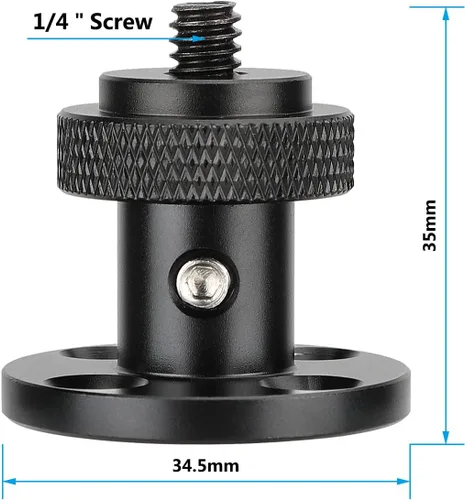 Vista 2 de CAMVATE 1/4"-20 - Soporte de tornillo de rosca macho con montaje en pared/mesa de forma redonda