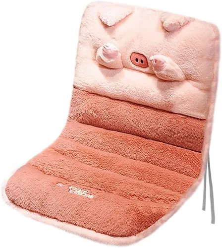 Vista 7 de XGOPTS Cojín de felpa suave de una sola pieza para silla, cojín de respaldo con lazos de fijación, almohadillas gruesas para silla de escritorio