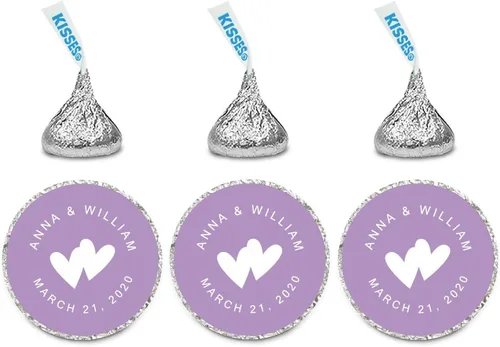 Vista 35 de Andaz Press Etiquetas personalizadas de gota de chocolate para boda, nombres y fecha redondos, turquesa aguamarina, paquete de 240, personalizadas