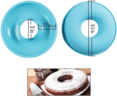 Vista 3 de Webake Molde de silicona jumbo para tartas de rosquilla, antiadherente, 10 pulgadas, juego de 2 mitades para hornear