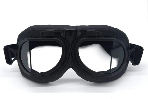 Vista 7 de Gafas Vintage para Motocicleta Antivaho y Antiimpacto Protección UV Gafas de Aviador Piloto, Adulto Carreras Voladores Equitación Arena y Polvo