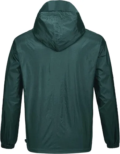 Vista 3 de SWISSWELL - Chaqueta impermeable rompe vientos para hombre, ligera, con capucha