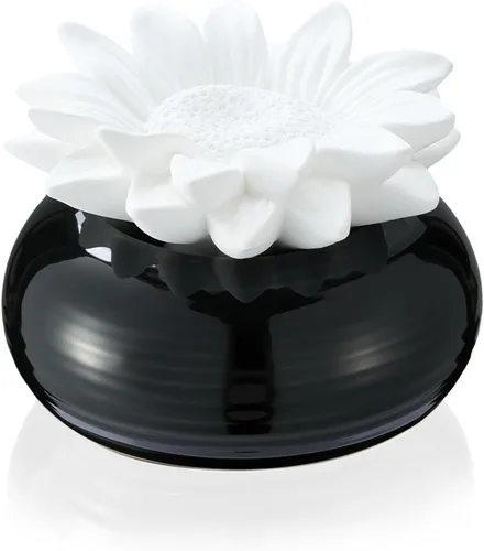 Vista 13 de Honeydak 1 pieza Difusor de cerámica de flores hecho a mano, difusor de aceite esencial pasivo de porcelana blanca con base, decoración decorativa