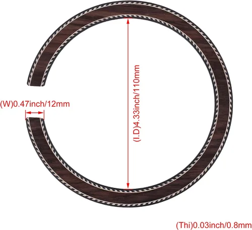 Vista 9 de Guitarra acústica Rosette Rosette calcomanía de madera con incrustaciones de roseta para B-23 piezas de guitarra clásica, color madera