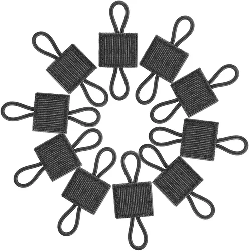 Vista 11 de FRTKK Paquete de 10 soportes tácticos para equipo con clip Molle Web Dominator con cuerdas elásticas para mochilas tácticas, bolsas Molle