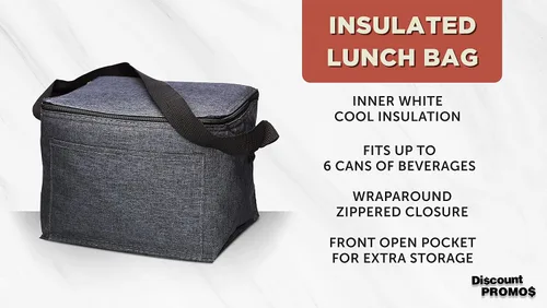 Vista 3 de Juego de 10 bolsas de almuerzo aisladas, paquete a granel, perfecta para el trabajo, viajes, eventos al aire libre, color negro