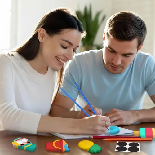 Vista 6 de Simgoing Juego de 24 juegos de pintura de cerámica para bricolaje, listo para pintar, cerámica, pintura, manualidades, artes y manualidades, juego