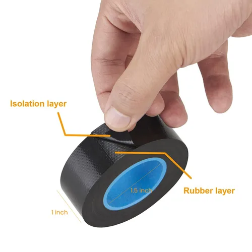 Vista 4 de Lichamp Paquete de 6 cintas de goma autofusibles para empalme de cables eléctricos y reparación de fugas de agua en tuberías, 1 pulgada x 10 pies x