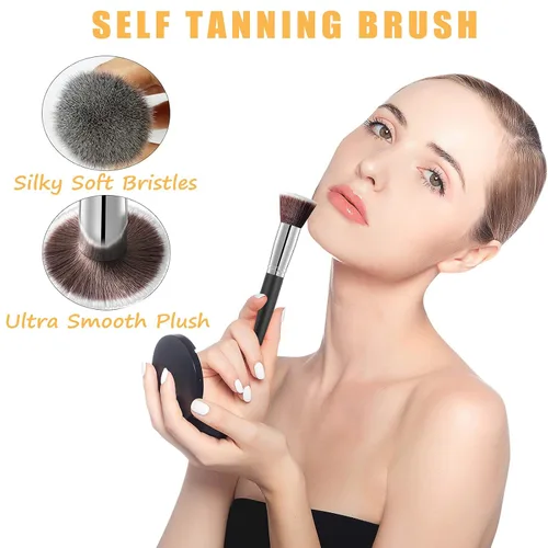 Vista 4 de Paquete de 5 aplicadores de manopla autobronceadora – Manopla bronceadora facial, aplicador de loción para la espalda, guante exfoliante, cepillo