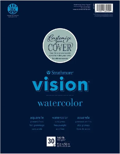 Vista 5 de Strathmore Vision 62643590 - Almohadilla de dibujo de dientes finos de 9 x 12 pulgadas, 64 libras, 65 hojas