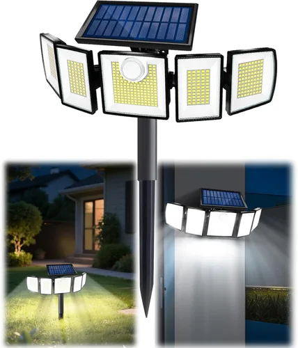 Vista 13 de MDCMDCM Luces solares para exteriores, sensor de movimiento impermeable, 416 LED, 3000 lúmenes, súper brillante, 3 brillo; 3 modos, iluminación