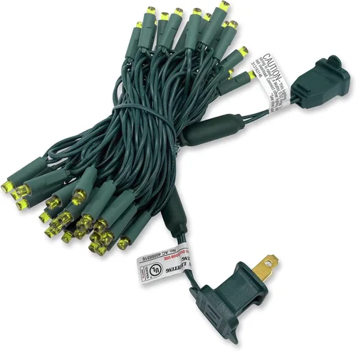Vista 4 de Juego de 50 luces LED de Navidad de 0.197 in de gran angular, para exteriores, para jardín, patio, árboles, decoración de iluminación, cable verde