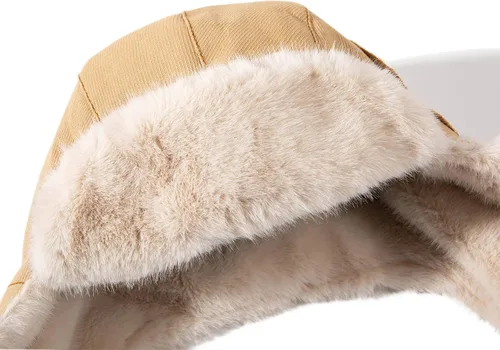 Vista 10 de CLAPE Men Winter Trapper Hat Warm Thick Trooper Hats with Ear Flaps Russian Ushanka Hat Hunting Ski Cap