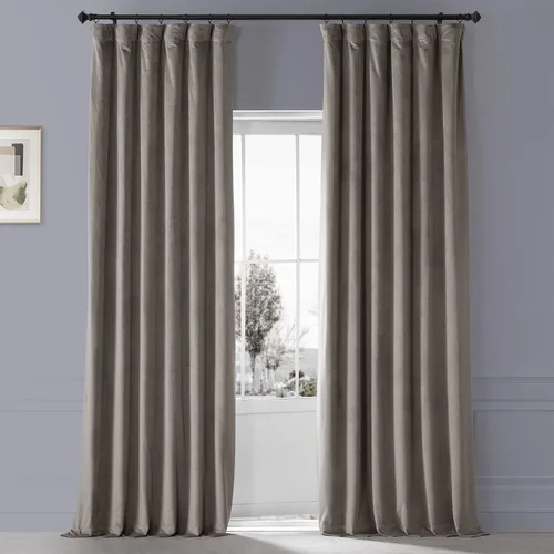 Vista 17 de HPD Half Price Drapes - Cortinas de terciopelo de lujo con bloqueo de luz para dormitorio (1 panel), 50W X 84L, cortinas Hotel con bloqueo de luz