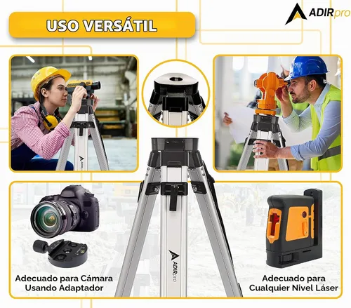 Vista 7 de Trípode de aluminio AdirPro con abrazadera rápida