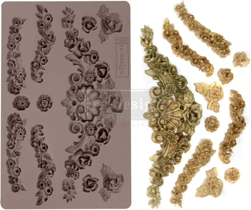 Vista 6 de Rediseño con Prima Redisign Furniture Decor Moulds® Coral Reef de 5 x 8 pulgadas, grosor de 0.315 in de grosor para aparador de funiture, chocolate