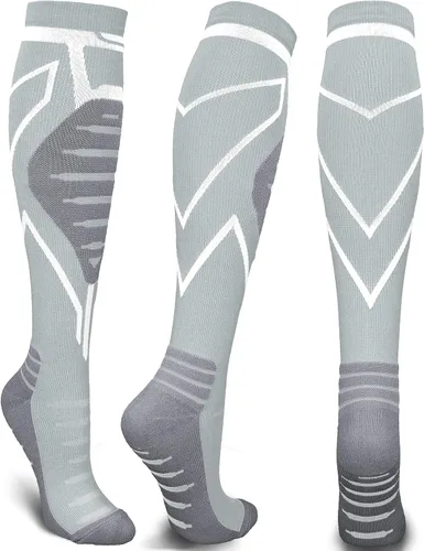Vista 13 de Calcetines de compresión para hombres y mujeres de 20-30 mmHg hasta la rodilla - Mejor soporte para uso médico, atlético, deportivo, viajes