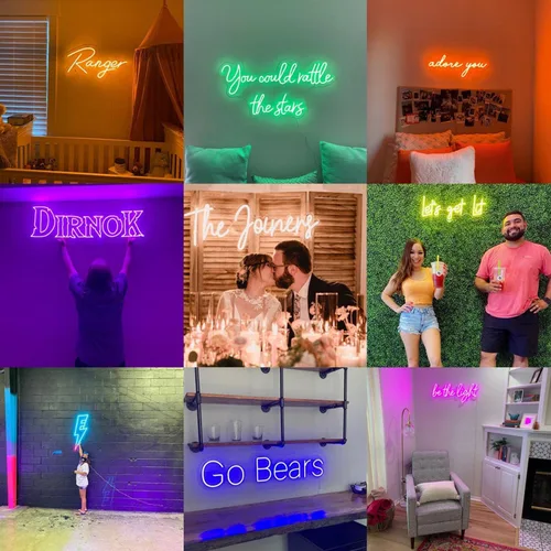 Vista 2 de Letreros de neón personalizables, letrero de neón personalizable para decoración de pared, letrero de neón personalizado para boda, fiesta