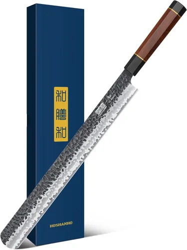 Vista 8 de HOSHANHO - Cuchillo de filetear de 7 pulgadas, cuchillo para deshuesar forjado a mano y afilado como una navaja, cuchillos de pescado de acero súper
