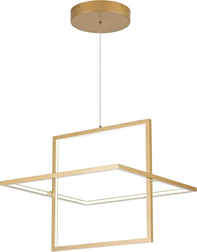 Vista 10 de Lámpara de araña LED moderna cuadrada, color negro, 65 W