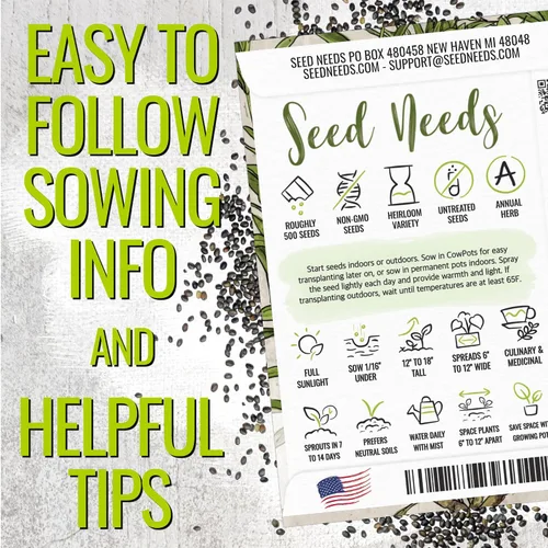 Vista 4 de Seed Needs Semillas saladas de verano para plantar hierbas tradicionales sin OMG, 1 paquete