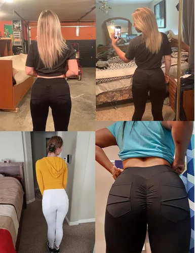 Vista 8 de HIOINIEIY Leggings fruncidos con levantamiento de glúteos para mujer, cintura alta, pantalones de yoga con bolsillos