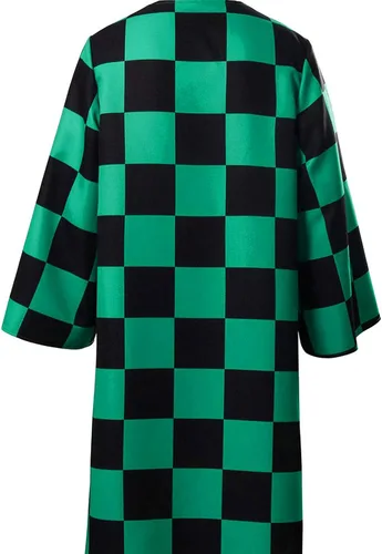 Vista 4 de Bichingda Capa de rol Anime Kamado Tanjirou Nezuko Giyuu Zenitsu Batas de cosplay chaqueta de cárdigan verde