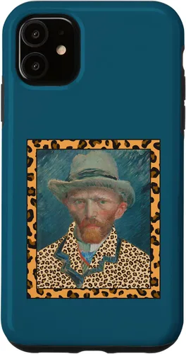 Vista 5 de Funda para iPhone 15 Vincent Van Gogh Leopard Print Frame