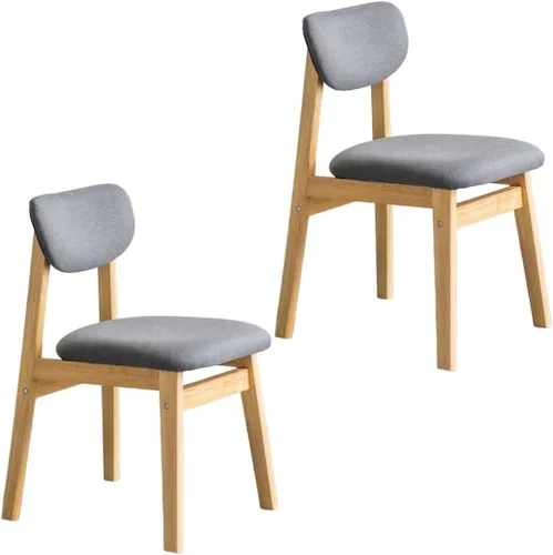 Vista 22 de YVYKFZD Dining Chairs Set, Solid Wood Kitchen Chairs, Upholstered Dining Room Chair with Curved Backrest, Living Room Chair with Removable Fabric